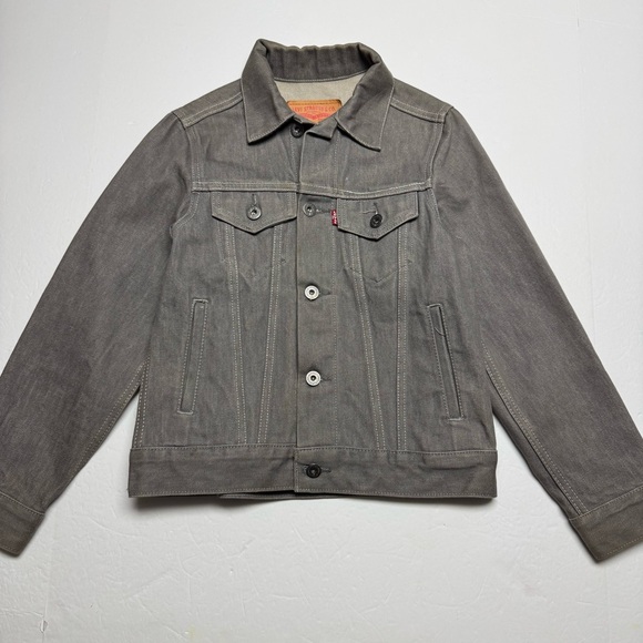 RARE Levi’s Southside University Denim Trucker Jacket In Grey Size: S (8-10) - Picture 3 of 12
